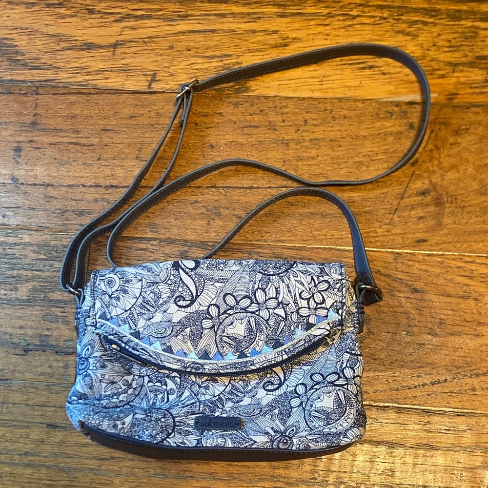 Floral Blue Crossbody Bag